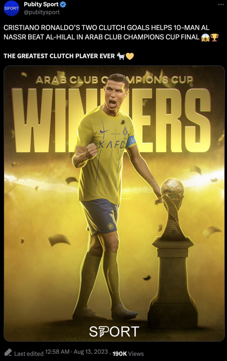 Meme Al Nassr Cristiano Ronaldo juara