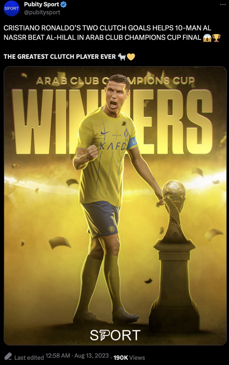 Meme Al Nassr Cristiano Ronaldo juara