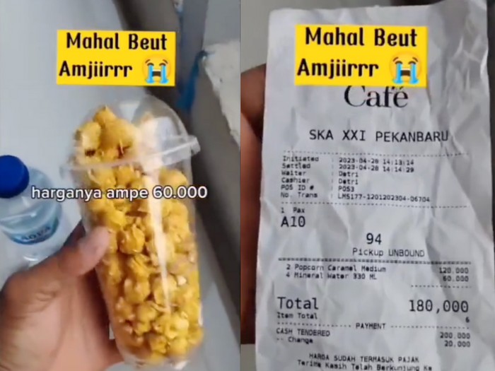 Pria Ini Keluhkan Harga Popcorn Caramel di Bioskop Rp 60 Ribu, Begini Reaksi Netizen