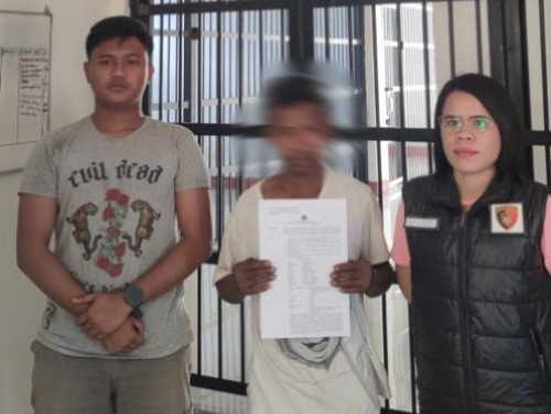 ASM alias A (24), pria yang sehari-hari bekerja di bengkel motor menjadi tersangka pemerkosaan siswi SMP di Manggarai Timur, NTT. (Dok. Humas Polres Manggarai Timur)
