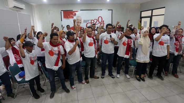 Deklarasi GP2024 di Makassar, Sulawesi Selatan pada Senin (14/8/2023). GP24 adalah akronim dari Ganjar Pranowo 2024. Mereka siap berjibaku untuk memenangkan Ganjar pada kontestasi pesta demokrasi mendatang.