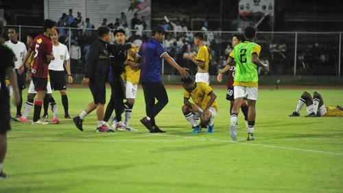 Kashima Antlers U-18 membungkam Bhayangkara Presisi dengan skor 6-5 dalam perebutan posisi 3 International Youth Championship 2023.di Stadion I Gusti Ngurah Rai, Denpasar, Bali, Senin (14/8/2023). (Foto: Istimewa)