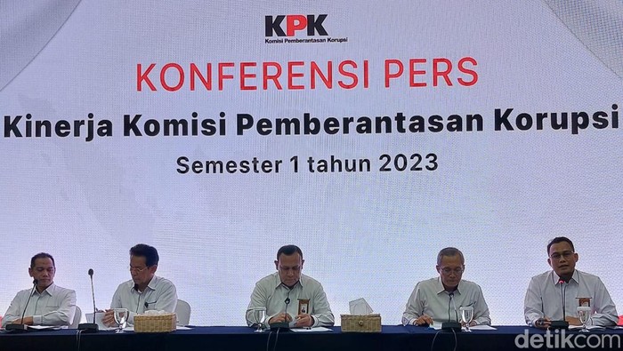 Konferensi pers kinerja KPK, Senin (14/8/2023).