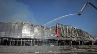 Begini potret mal di Odesa, Ukraina, hancur dirudal pasukan Rusia, 14 Agustus 2023.  
