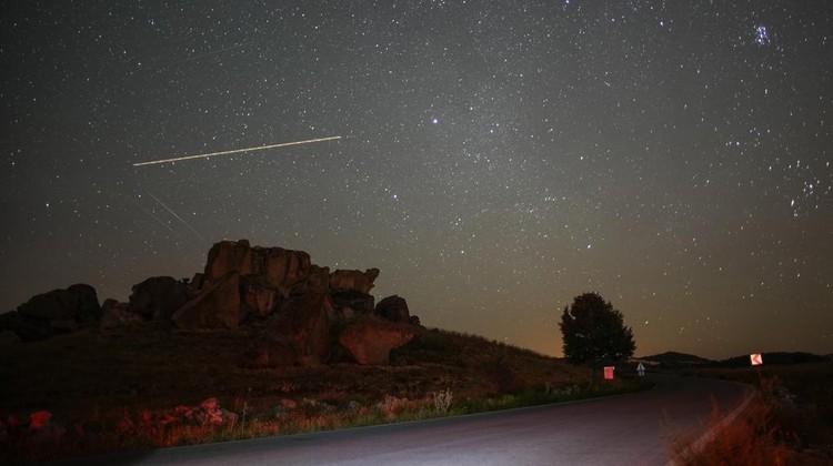 People visit the Phrygian Valley in Afyonkarahisar, 250 km south-west of Ankara, to watch the Perseid meteor shower, Saturday, Aug. 12, 2023. (AP Photo/Emrah Gurel)