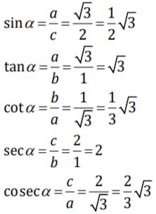 Contoh rumus trigonometri.