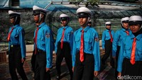 Aksi Paskibra juga turur memeriahkan Hari Pramuka Nasional 2023.  