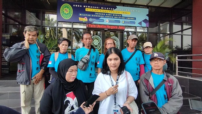 Warga saat mengajukan gugatan terkait Kampung Susun Bayam di PTUN Jakarta (Belia-detikcom)