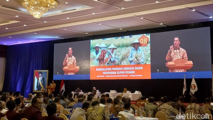 Eks Menteri Pertanian Amran Sulaiman menyebut Prabowo sebagai presiden (Anggi/detikcom)
