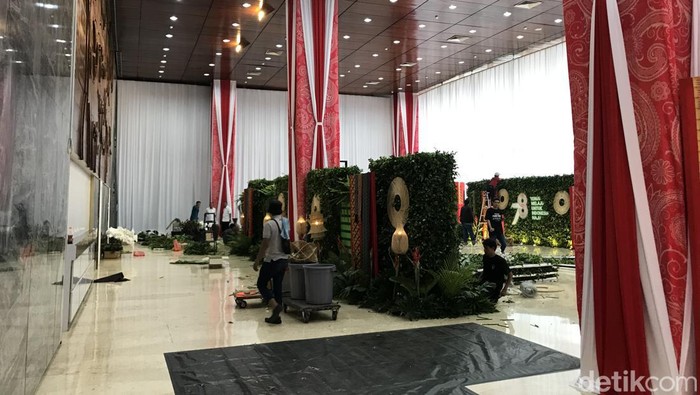 Gedung Nusantara II DPR jelang Sidang Tahunan 2023. (Firda Cynthia Anggrainy/detikcom).