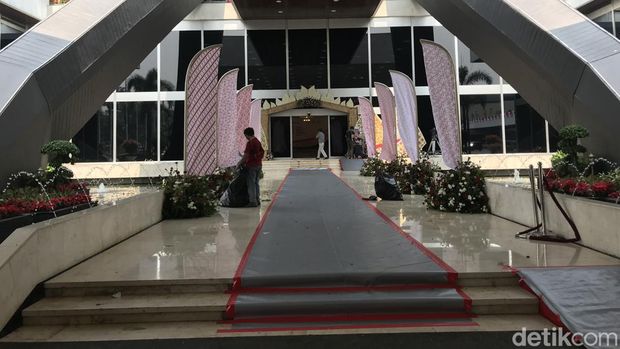 Gedung Nusantara II DPR jelang Sidang Tahunan 2023. (Firda Cynthia Anggrainy/detikcom).