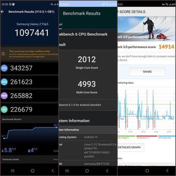 Hasil uji benchmark Samsung Galaxy Z Flip 5