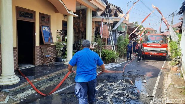 Kejadian kebakaran rumah di Kelurahan Pati Kidul Kecamatan Kota, Pati, Selasa (15/8/2023).