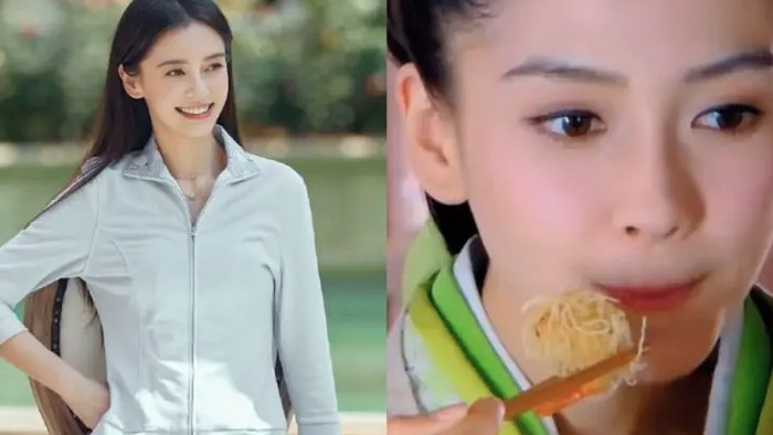 Cuplikan adegan makan Angelababy yang jadi sorotan.