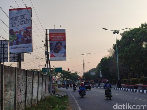 Baliho Ganjar Pranowo dan Prabowo Subianto mejeng sebelahan di Lingkar Demak. Foto diunggah Rabu (16/8/2023).