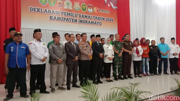 Deklarasi pemilu damai 2024 di Kabupaten Indramayu