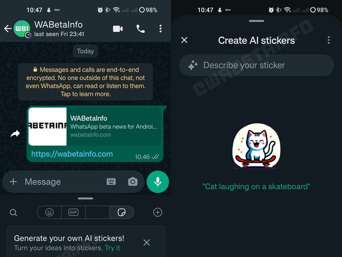 Fitur stiker AI di WhatsApp