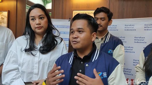 Gerakan Milenial Indonesia (GMI), basis relawan Prabowo Subianto dan Indonesia Moeda, relawan Erick Thohir, berdiskusi soal calon pemimpin Indonesia. (Rumondang N/detikcom)