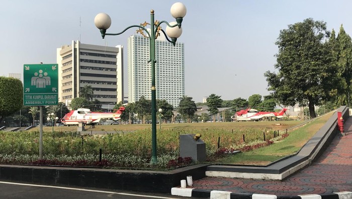 Jelang Sidang Tahunan, Helikopter Kepresidenan-Rantis Bersiaga di DPR (Firda/detikcom)