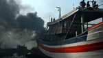 Kebakaran Kapal Nelayan di Tegal Meluas