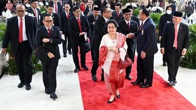 Megawati Berkebaya Nuansa Merah Putih di Sidang Tahunan 2023