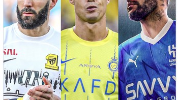 Tiga penyerang di tiga klub berbeda yang akan bersaing sengit di Liga Arab Saudi. Foto: Twitter