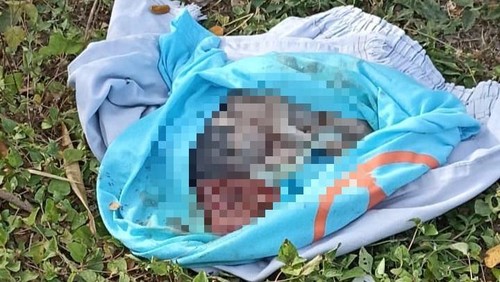 Mayat bayi perempuan ditemukan di Jalan Bypass Ngurah Rai, Desa Sidakarya, Kecamatan Denpasar Selatan, Kota kota Denpasar, Rabu (16/8/2023).