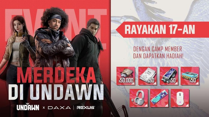 Dalam rangka merayakan HUT RI ke-78, Garena Indonesia mengadakan event menarik di game zombie terbarunya. Diberi nama Merdeka di Undawn, banyak hadiah yang bisa gamer peroleh.