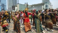 Tarian yang ditampilkan itu juga untuk memeriahkan HUT ke-78 RI.