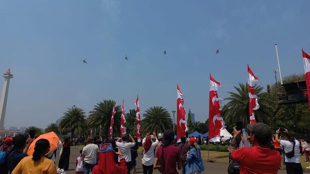 Atraksi udara HUT RI (Brigita Belia/detikcom)