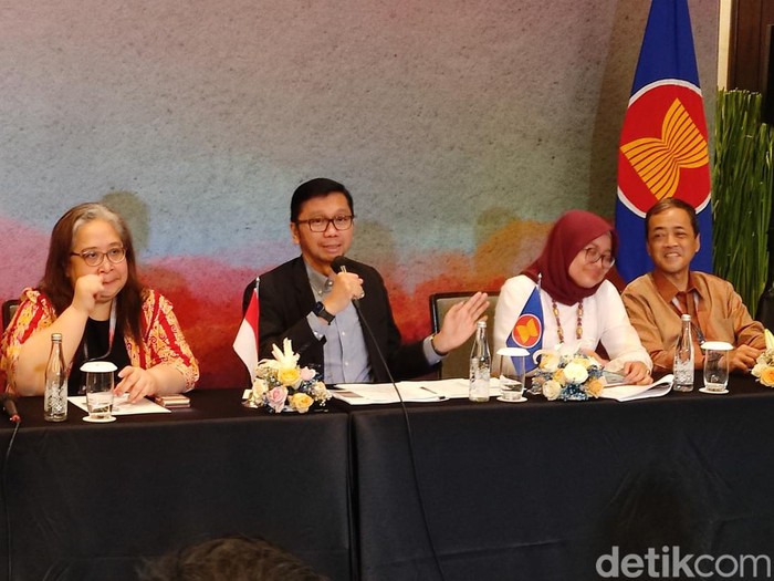 Direktur Jenderal Perundingan Perdagangan Internasional Kementerian Perdagangan, Djatmiko Bris Witjaksono, di Hotel Padma, Kota Semarang, Kamis (17/8/2023) malam.