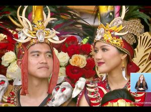 Upacara di Istana, Kaesang-Erina Pakai Baju Adat Kawasaran dari Minahasa
