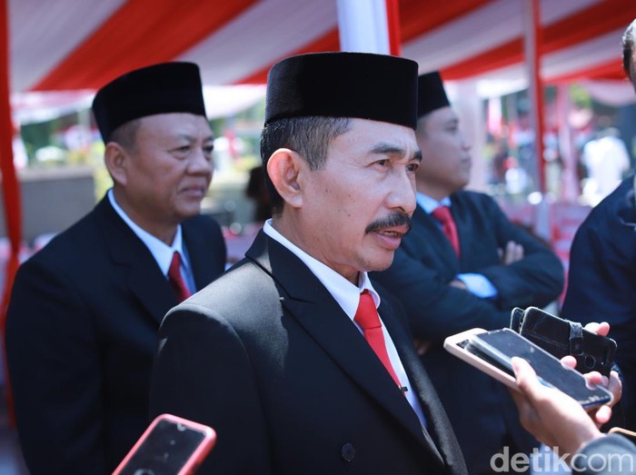 Mantan Bupati Pati 2 Periode, Haryanto saat ditemui selepas upacara HUT RI di Alun-alun Pati, Kamis (17/8/2023).