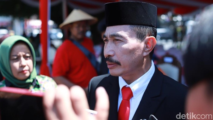 Mantan Bupati Pati 2 Periode, Haryanto saat ditemui selepas upacara HUT RI di Alun-alun Pati, Kamis (17/8/2023).