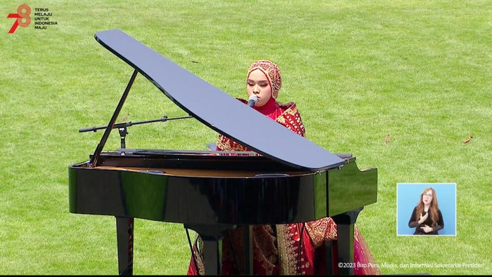 Putri Ariani ikut tampil di HUT ke-78 RI di Istana Merdeka (dok. tangkapan layar Youtube Sekretariat Presiden)