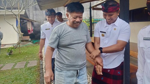 Mantan Bupati Jembrana, I Gede Winasa saat ditemui di Rutan Kelas II B Negara, Kelurahan Baler Bale Agung, Kecamatan Negara, Kabupaten Jembrana, Kamis (17/8/2023).