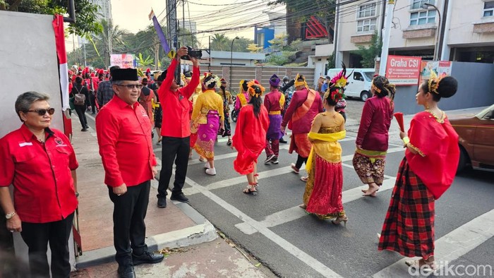 Suasana 17-an di sekolah partai PDIP (Devi Puspitasari/detikcom)