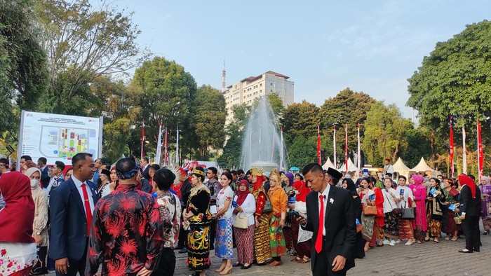 Suasana di Istana Merdeka jelang upacara HUT ke-78 RI