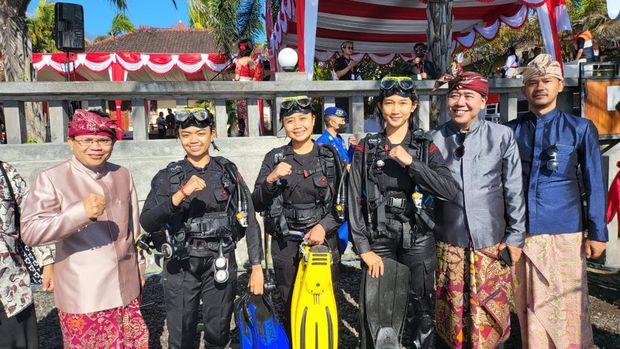 Upacara bendera 17 Agustus di Tulamben Bali