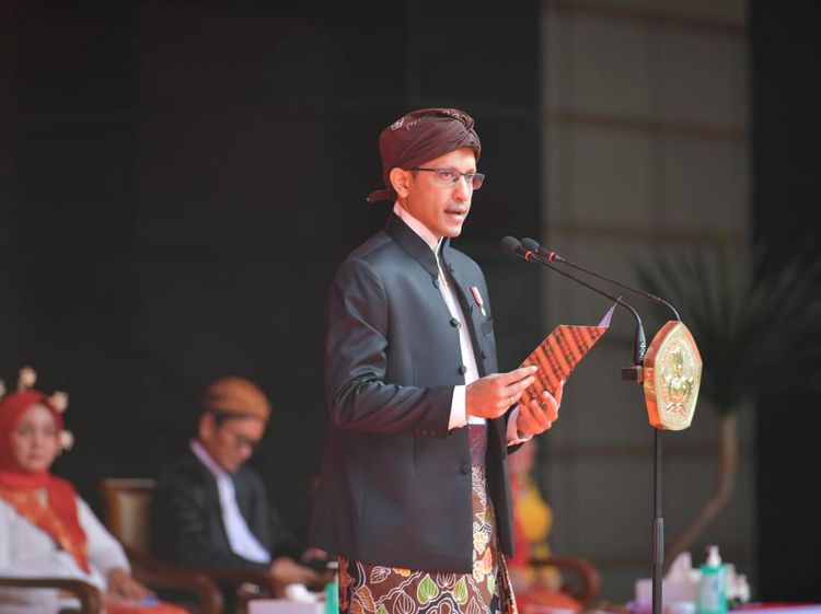 Potret Upacara HUT ke-78 RI di Kemendikbud & Pesan Nadiem soal Merdeka Belajar