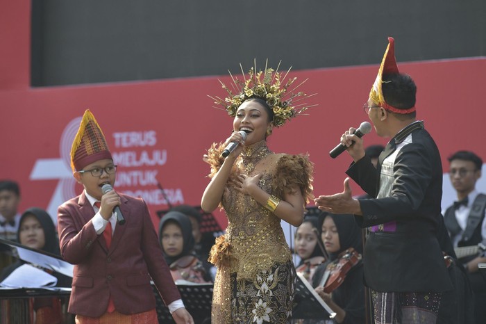 Upacara HUT ke-78 RI di Kemendikbud