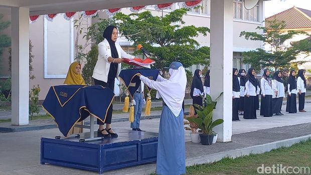Upacara HUT ke-78 RI di SMA CT ARSA Sukoharjo, Kamis (17/8/2023).
