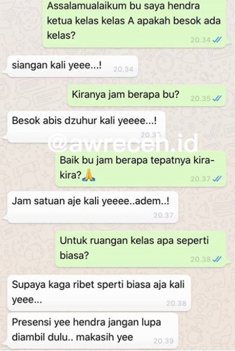 Deretan chat antara mahasiswa dan dosen ini bikin ketawa dan ngelus dada. Yang sabar, ya!