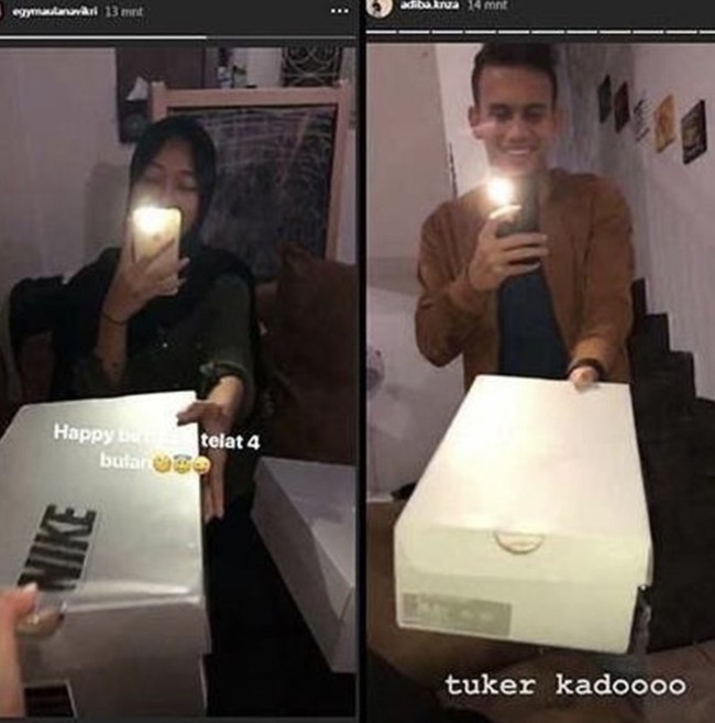 Dalam siaran di YouTube, Adiba Khanza mengaku hanya bisa bertemu Egy Maulana Vikri dua hingga tiga kali dalam setahun selama berpacaran menyesuaikan jadwal Egy. Foto: Instagram