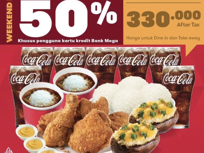 Bank Mega memberikan diskon hingga 50 persen untuk produk di Trans FnB