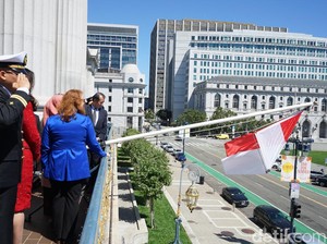 Rayakan HUT RI, Bendera Merah Putih Dikibarkan di Balai Kota San Francisco AS