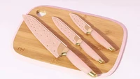 Menyajikan makanan dengan talenan bambu dan pisau pink dari Paris Hilton ini pastinya jadi istimewa. Harganya USD 30 atau sekitar Rp 459 ribu.
