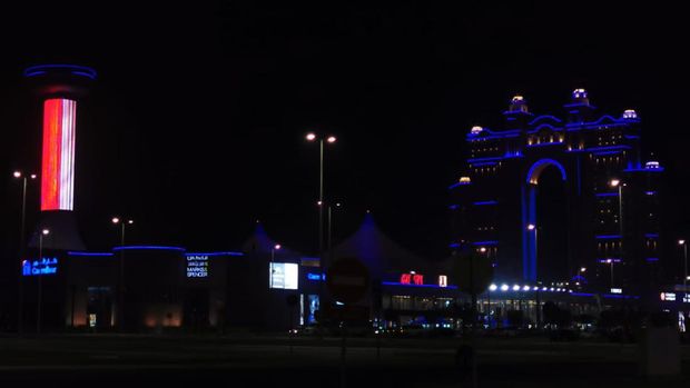 Gedung ikonik di Dubai berhias Merah Putih