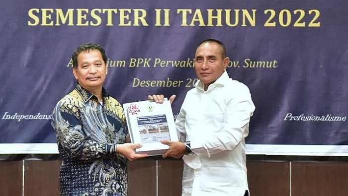 Gubsu Edy Rahmayadi bersama Kepala BPK Perwakilan Sumut Eydu Oktain Panjaitan