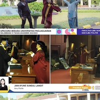 Giri juga mengunggah detik-detik nama anaknya dipanggil untuk penyerahan toga saat wisuda. Selamat ya nduuk.. Jian Ayune Sundul Langit, tulis keterangan TikTok Sugiri Sancoko. Foto: Dok. TikTok @sugirisancoko.